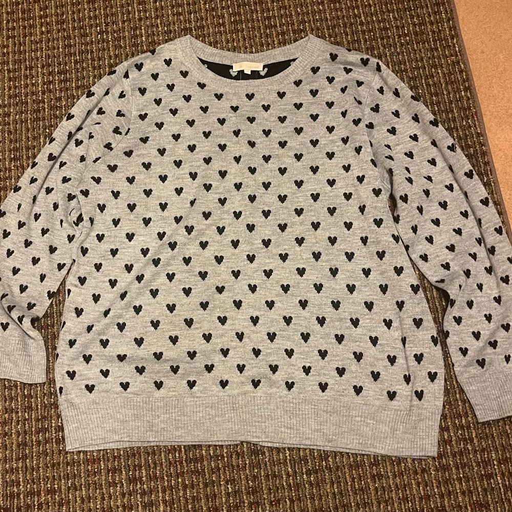 G. Layered Womens Size 2X (22W) Crew Neck Gray Sweater
